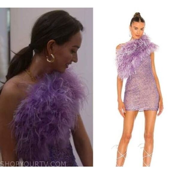 bronx and banco lulu mini dress in lilac L US8 - Picture 3 of 12